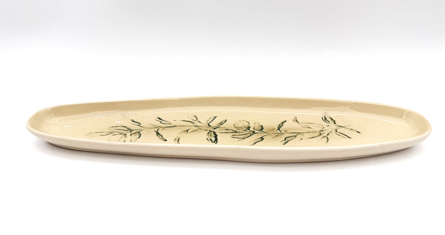 Oval Botanical Stoneware Tray