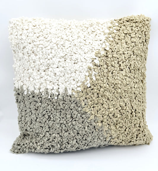 Tricolor Woven Boucle Pillow