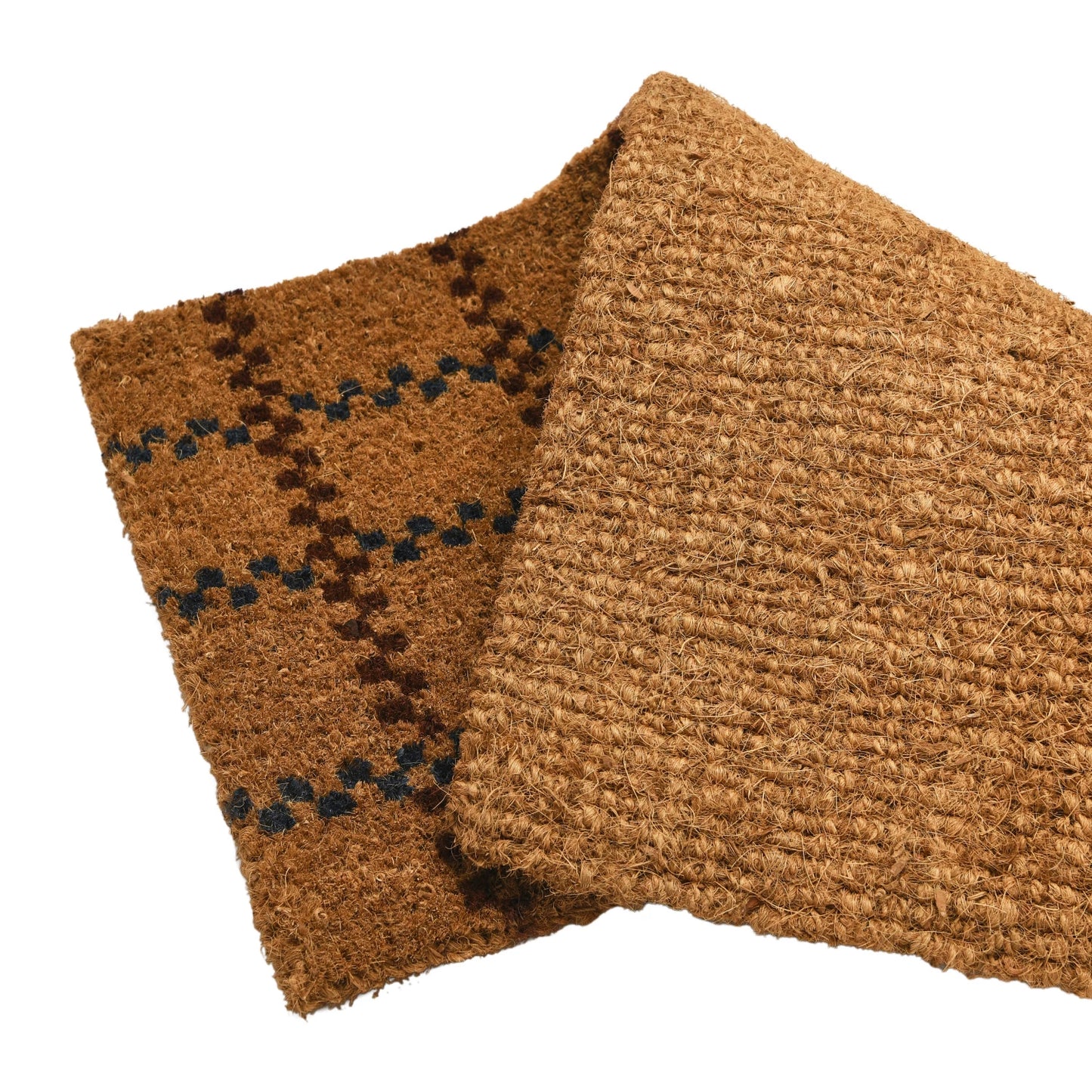 Natural Coir Door Mat, Brown/Blue