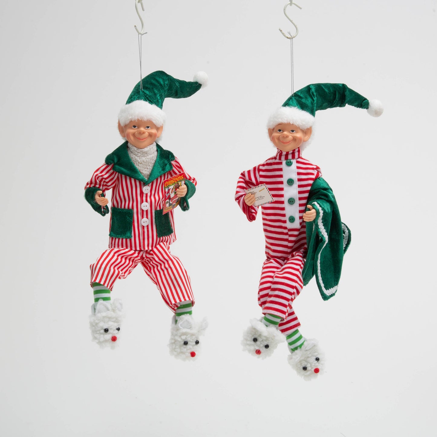 16"H Holiday Polyester Elf Ornament, 2 Asst