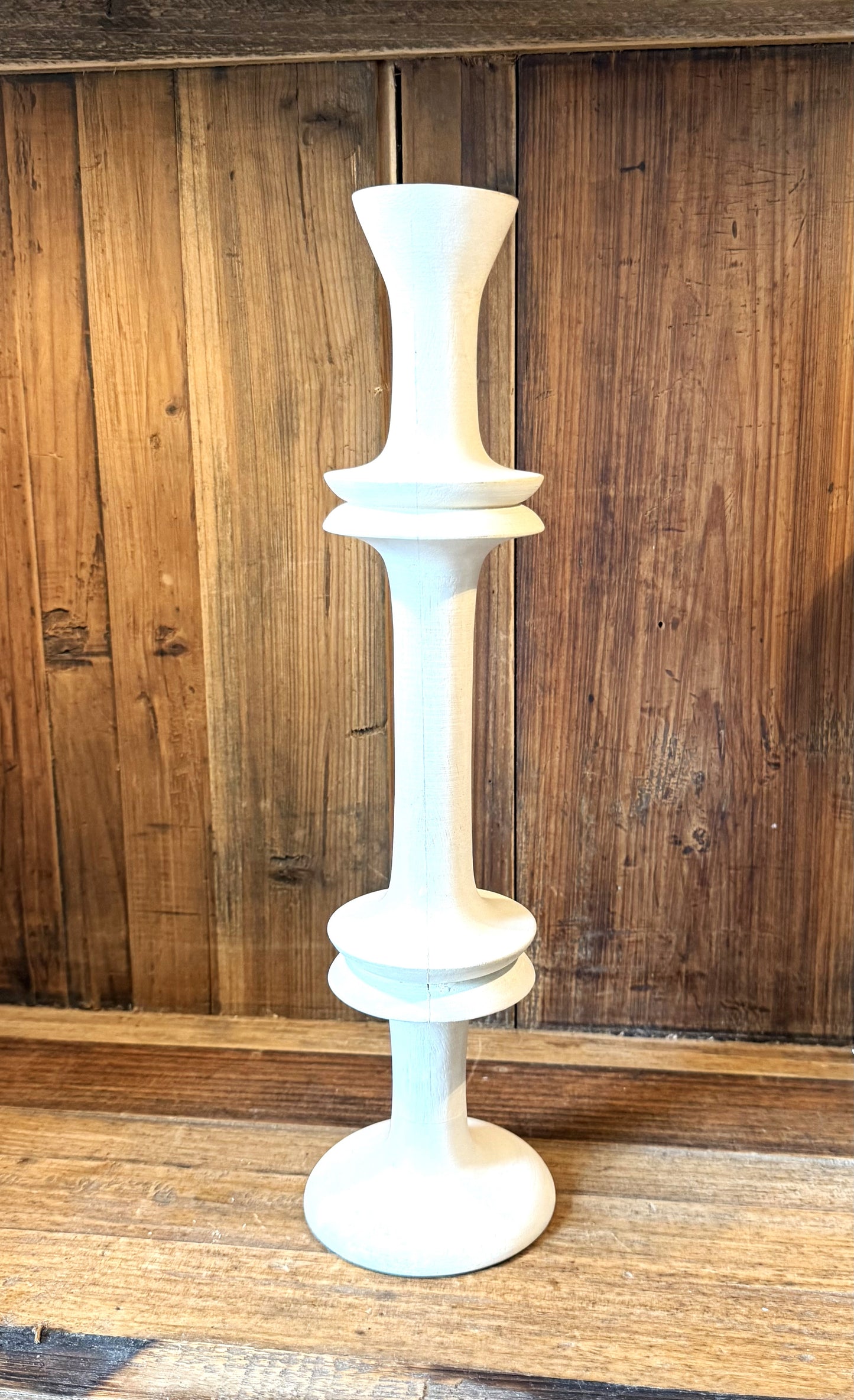 Carved Mango Taper Holder 14.5"H