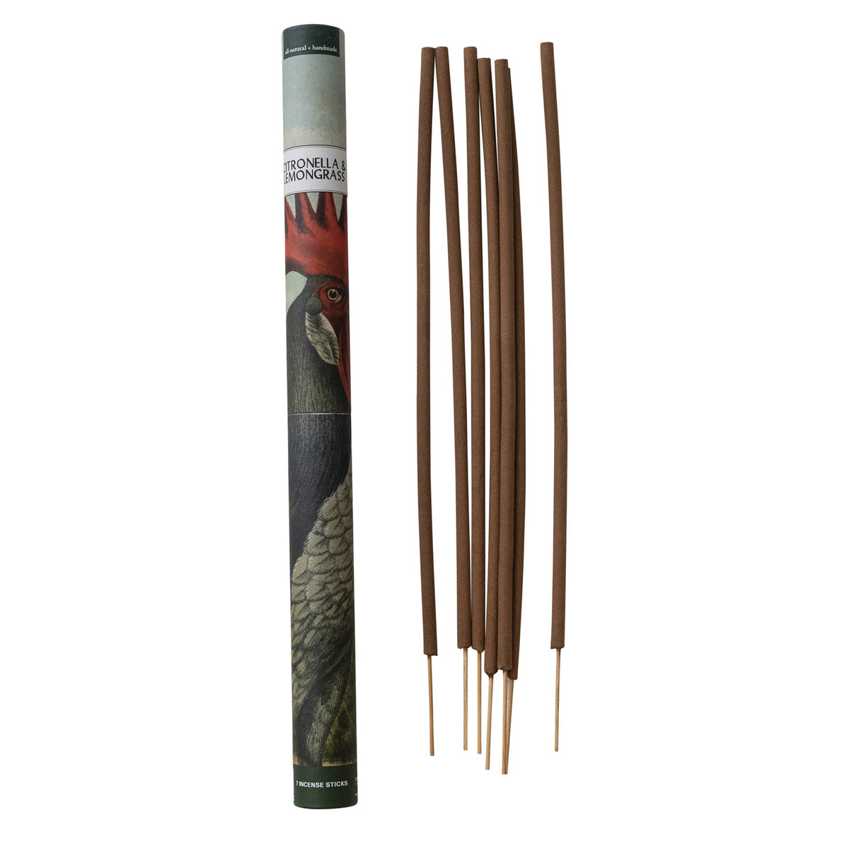 All Natural Handmade Citronella & Lemongrass Scented Outdoor Incense Sticks, Set of 7