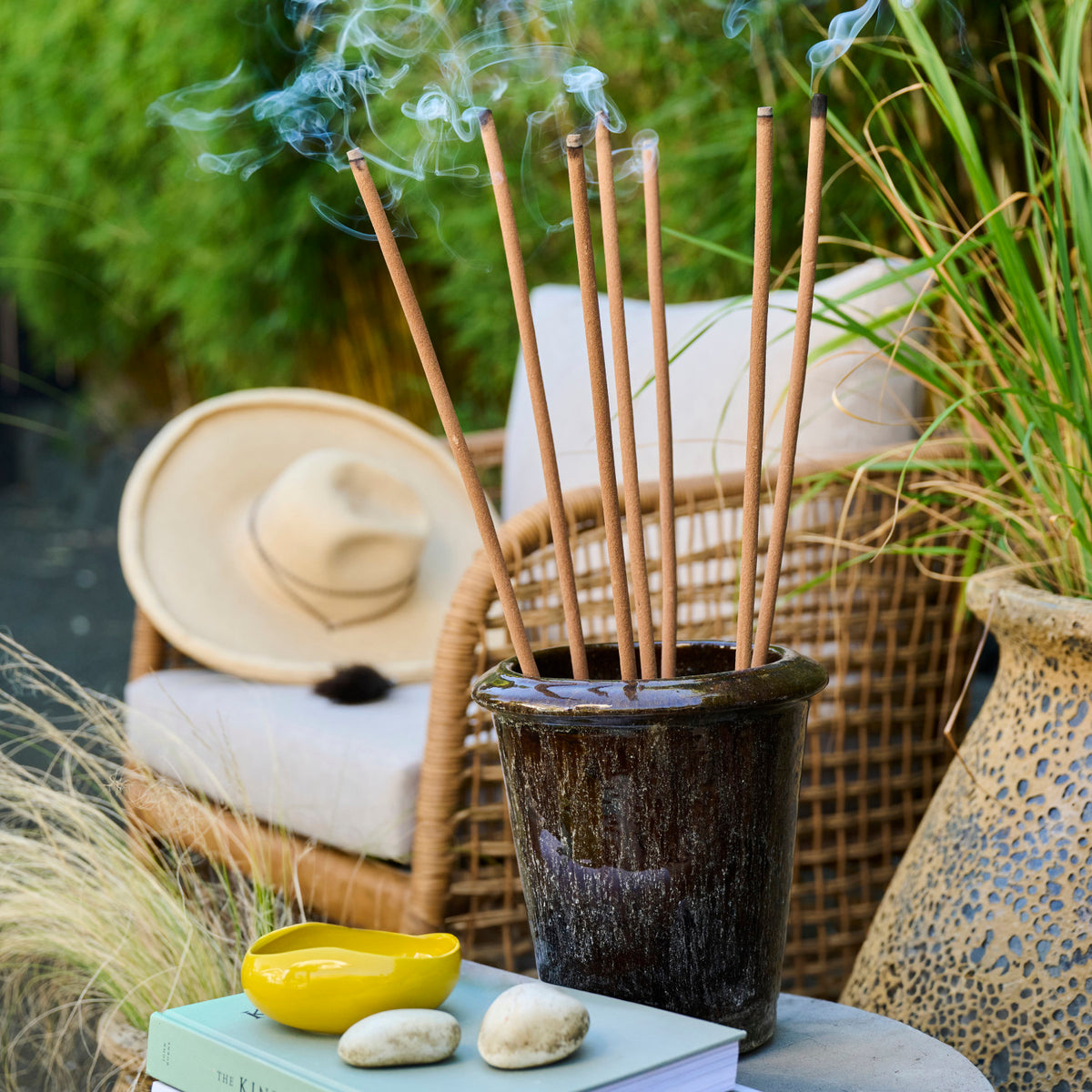 All Natural Handmade Citronella & Lemongrass Scented Outdoor Incense Sticks, Set of 7