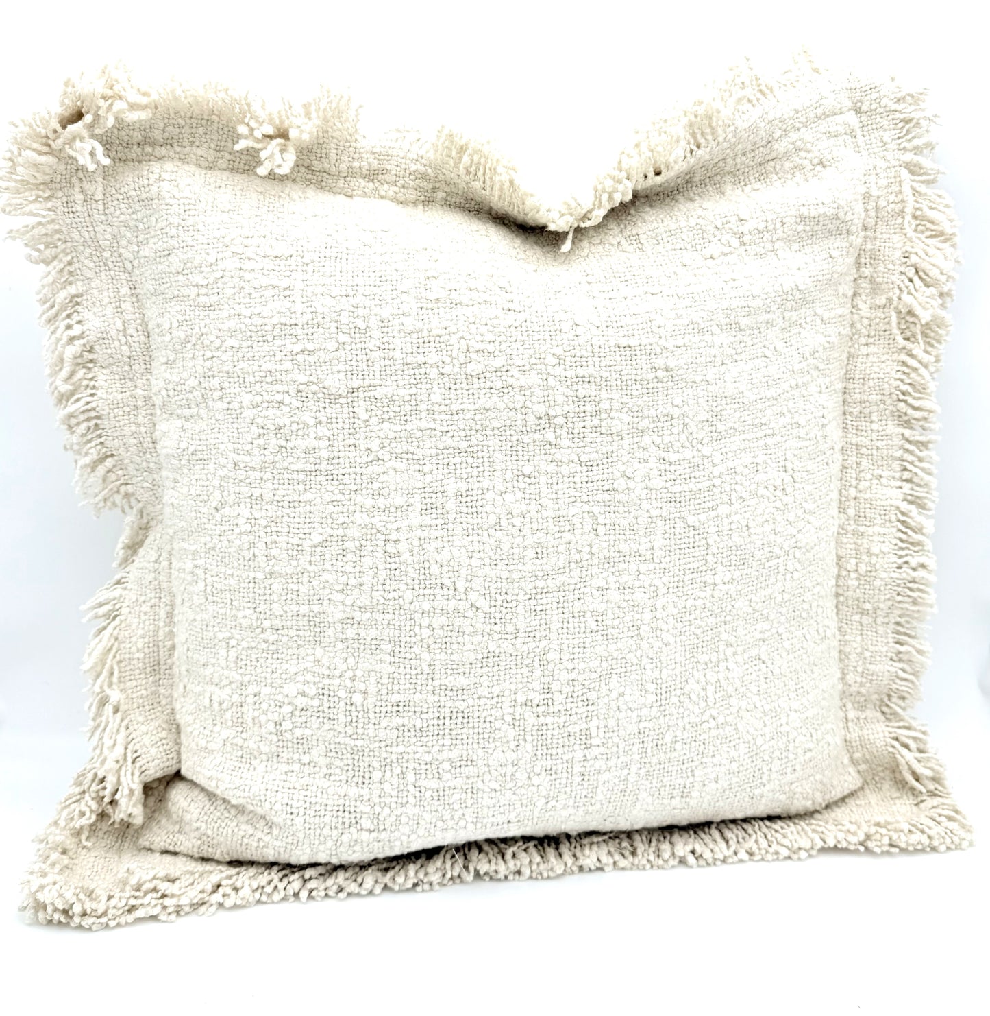 20" Square Woven Cotton Boucle Pillow