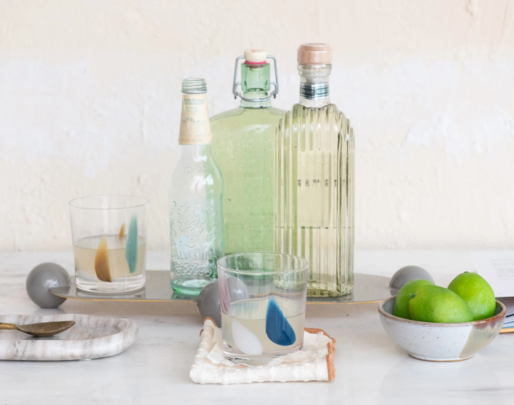 12 oz. Handmade Art Glass Drinking Glass