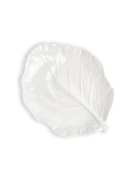 Leaf Melamine Footed Tray   White   9x5x12