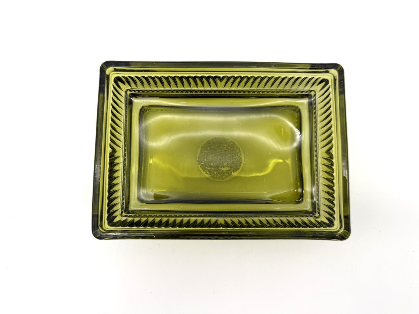 Olive Glass Soap Dish