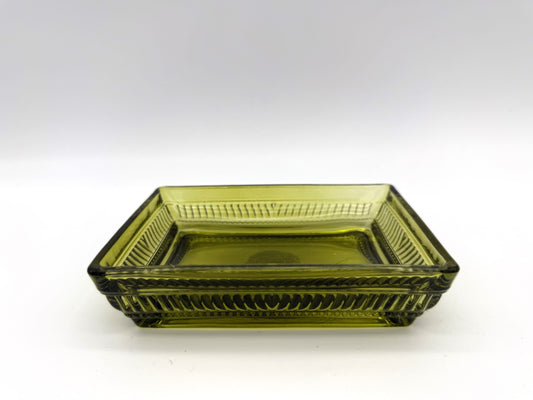 Olive Glass Soap Dish