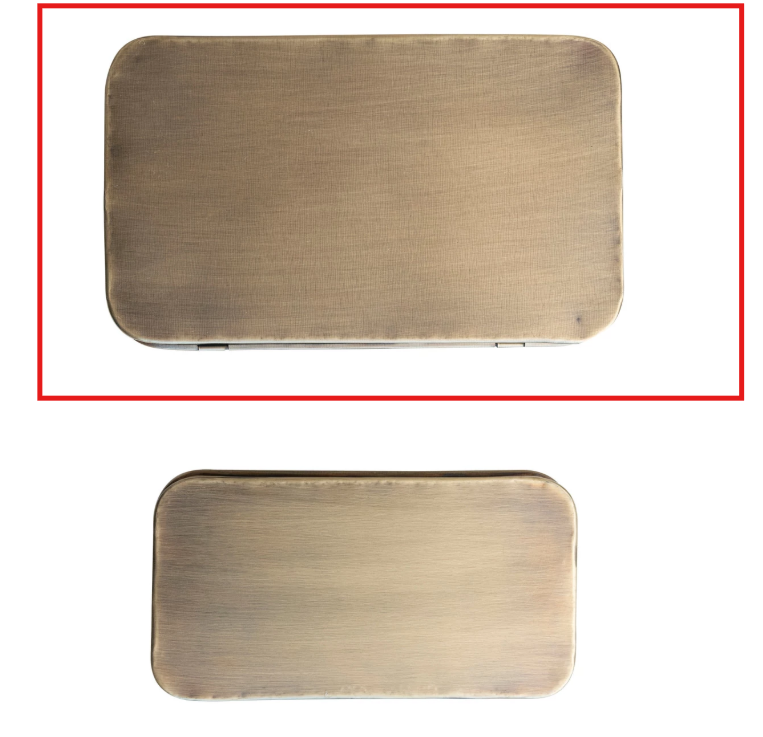 Decorative Metal Box, Antique Brass Finish, Large