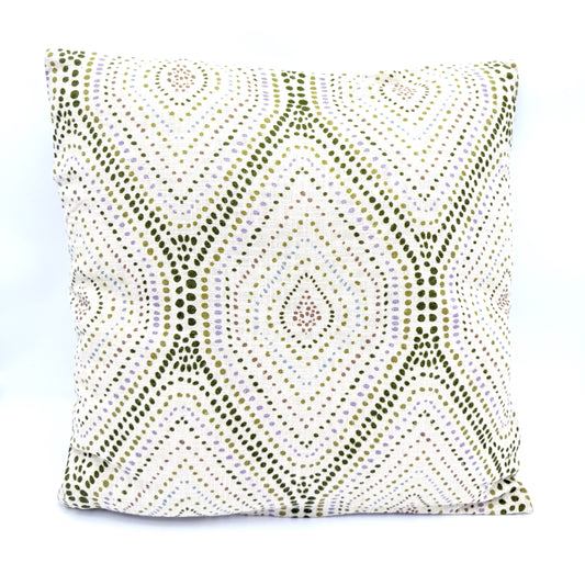 20" Cotton Slub Pillow with Dot Print