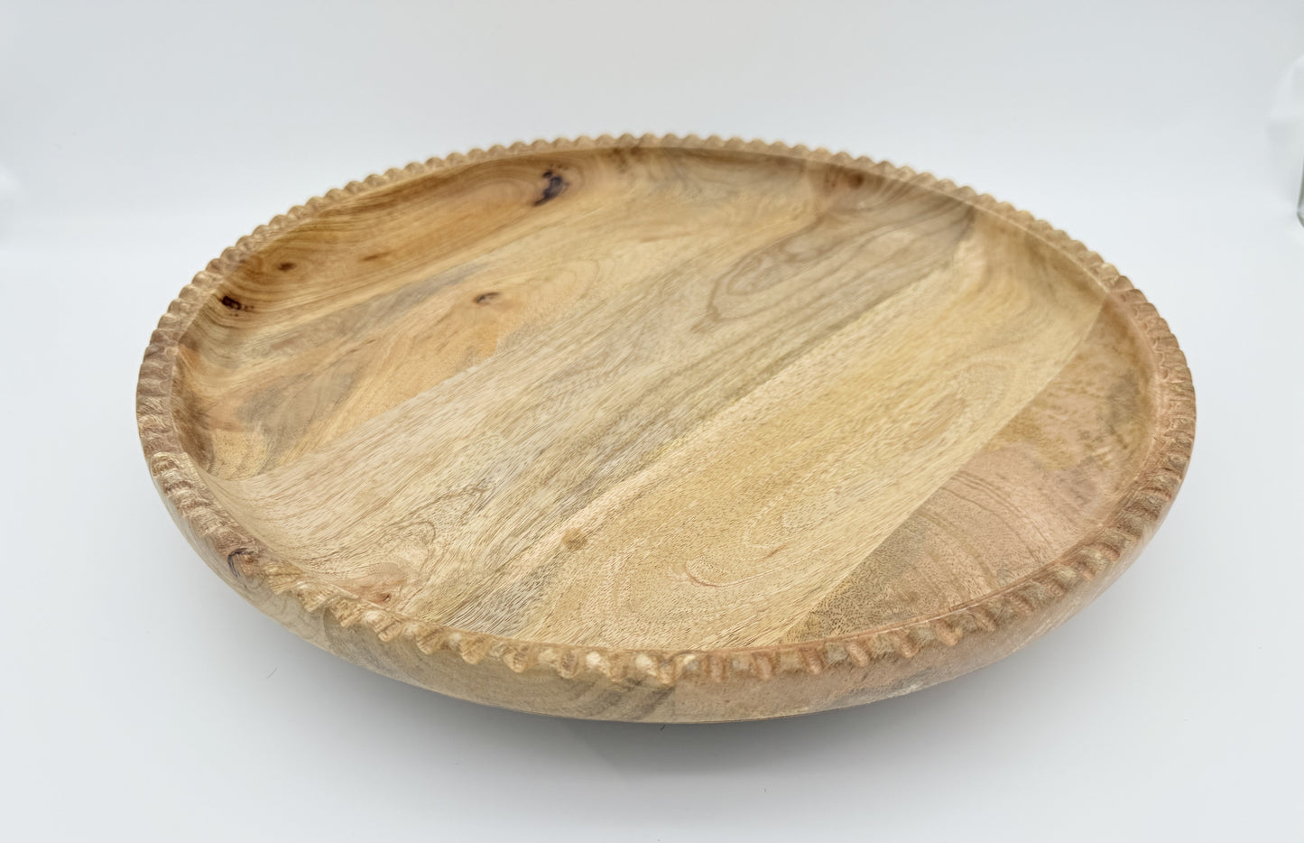 Mango Wood Scalloped Lazy Susan