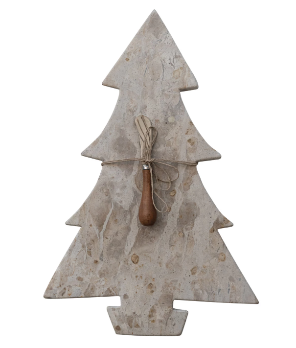 Marble Board with Canape Knife, Set of 2 Tied with Jute